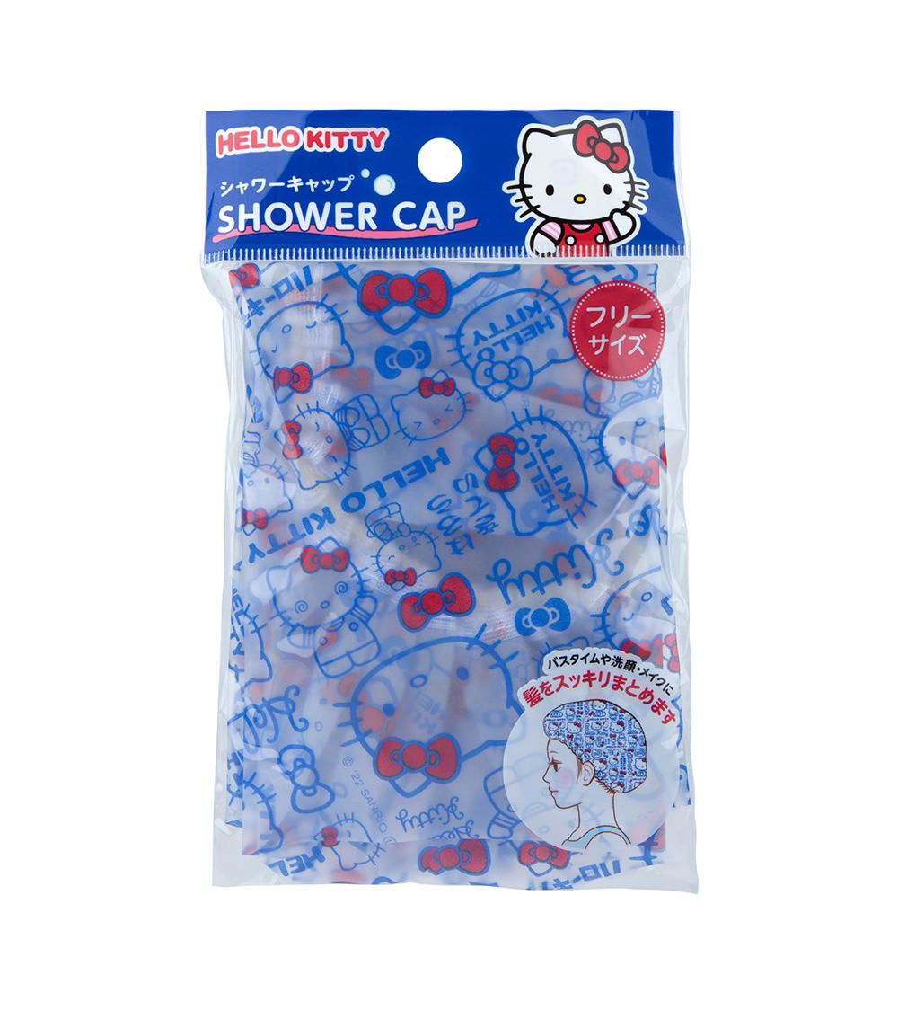 Hello Kitty Shower Cap, Blue & White