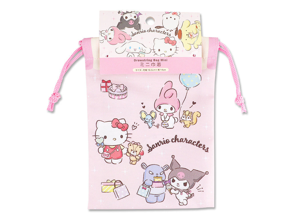 Sanrio Characters Drawstring Mini Bag, Pink