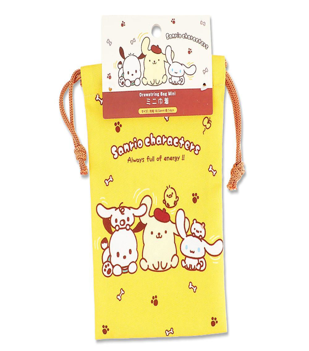 Sanrio Characters Drawstring Bag, Yellow & Orange