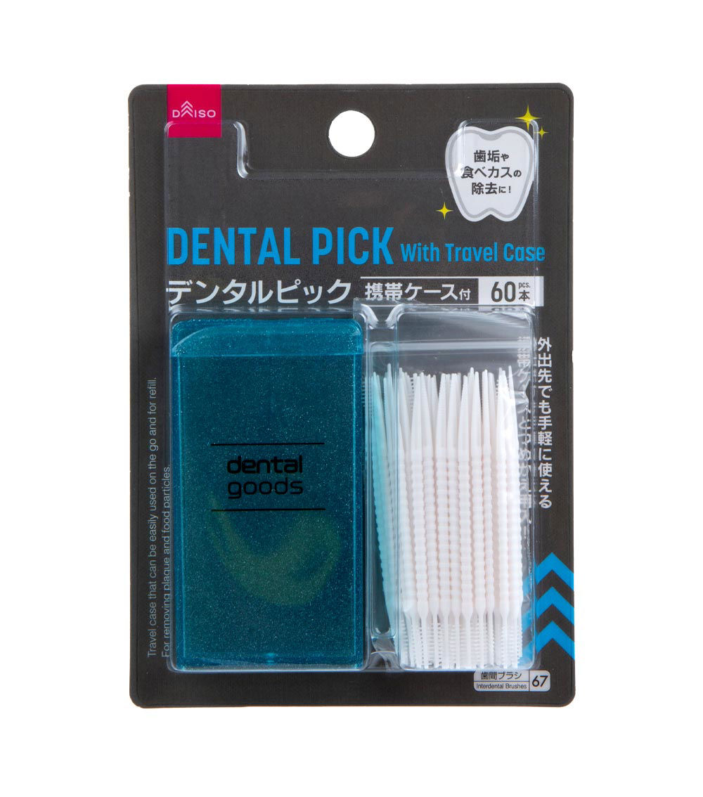 Dental Picks with Travel Case, White (60 pcs)