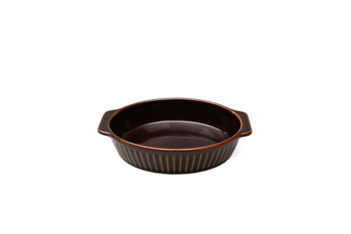 Shaved embossed oval bakeware Brown