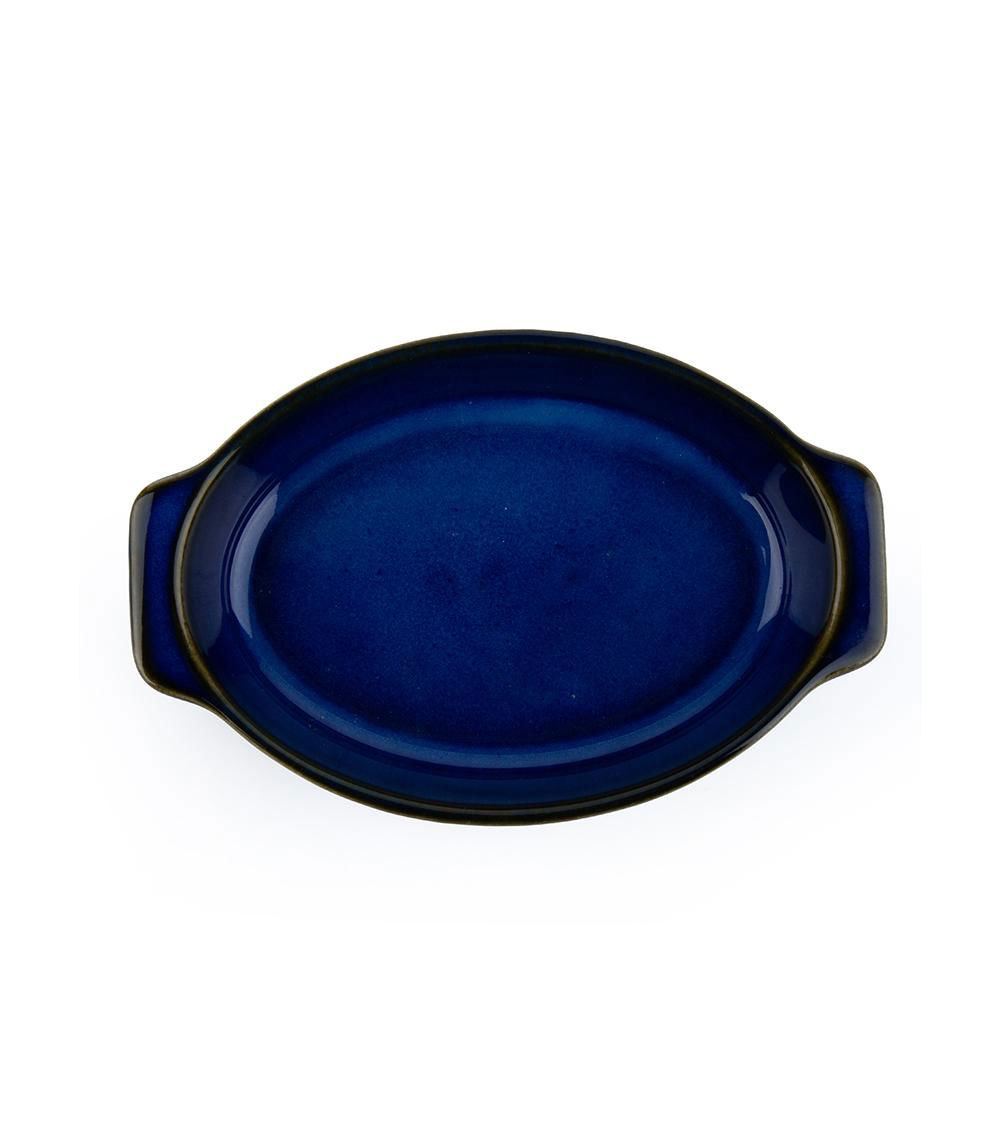 Stripe Emboss Oval Bakeware, Navy
