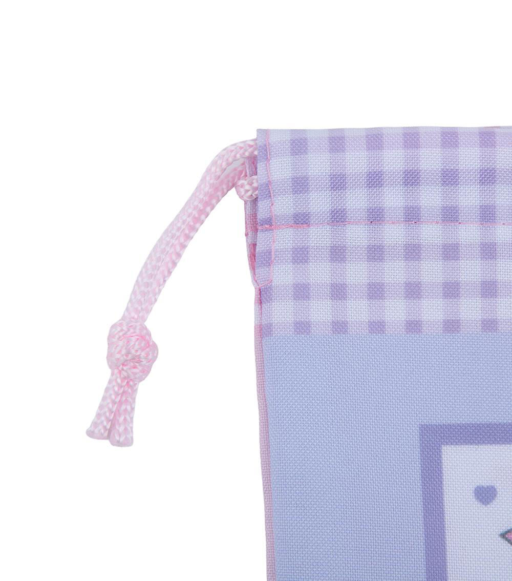 My Melody Checked Mini Drawstring Bag, Pink