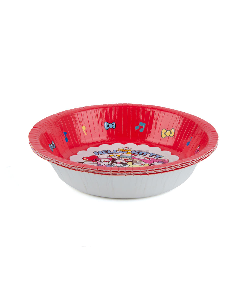 Sanrio Characters Paper Bowl, Red (4 pcs) - 15cm