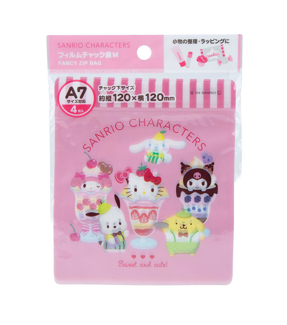Sanrio Characters Film Zipper Bags, Pink
