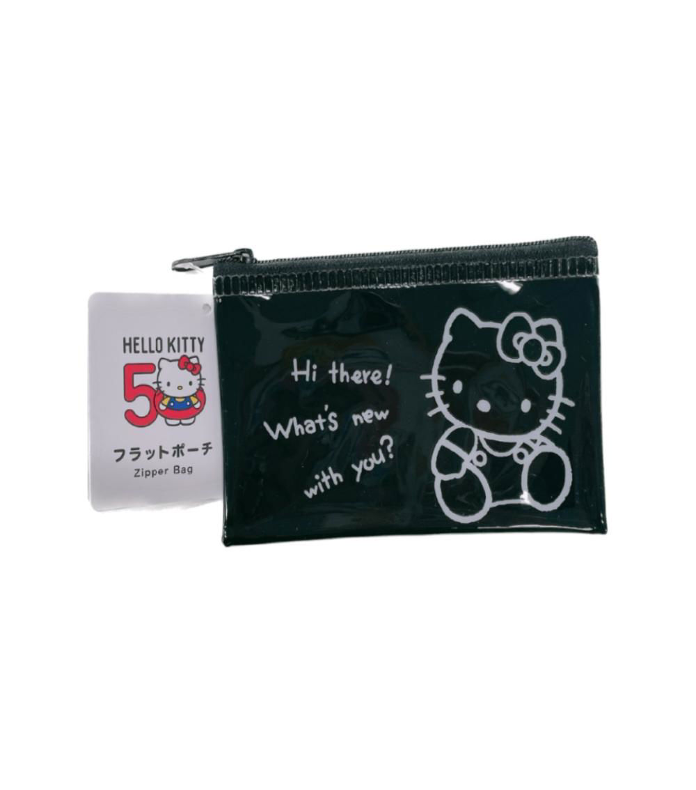 Kitty Small Flat Pouch, Black