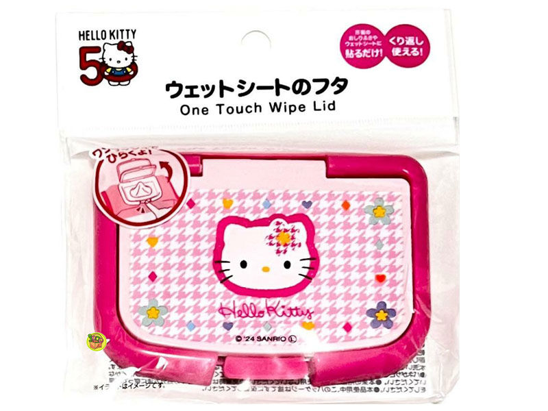 Hello Kitty 50th Anniversary One Push Wet Sheet Lid, Pink