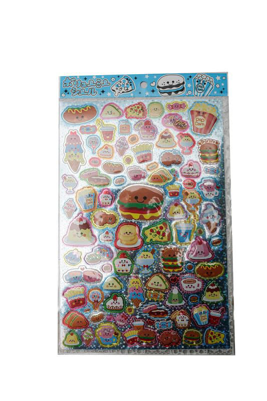 Kawaii Puffy Stickers – Food Theme