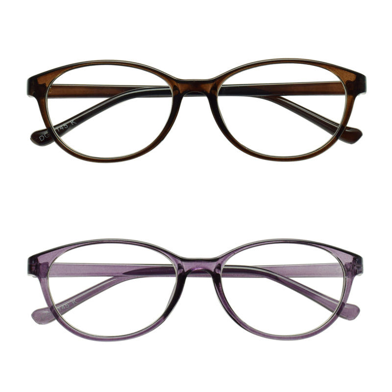 Oval Reading Glasses –(Brown & Purple)