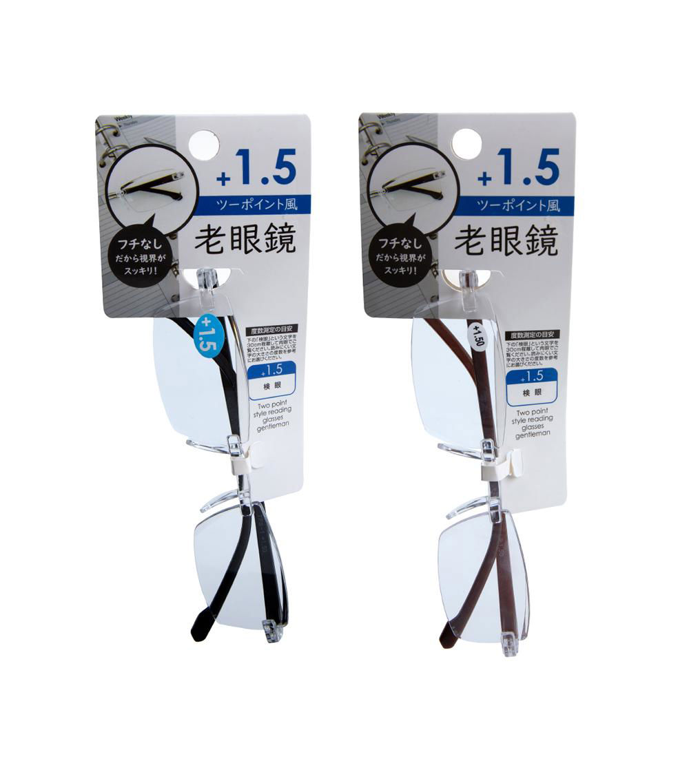 Men 1.5+ Two-Point Style Reading Glasses, Assorted (1 pc)