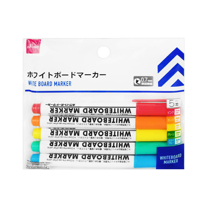 Whiteboard Marker Set - 5 Colors (0.7mm)
