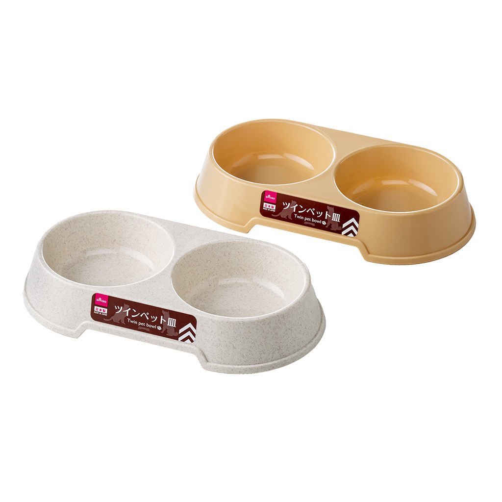Double Pet Feeding Bowl for Dogs and Cats, Assorted (1Pc)