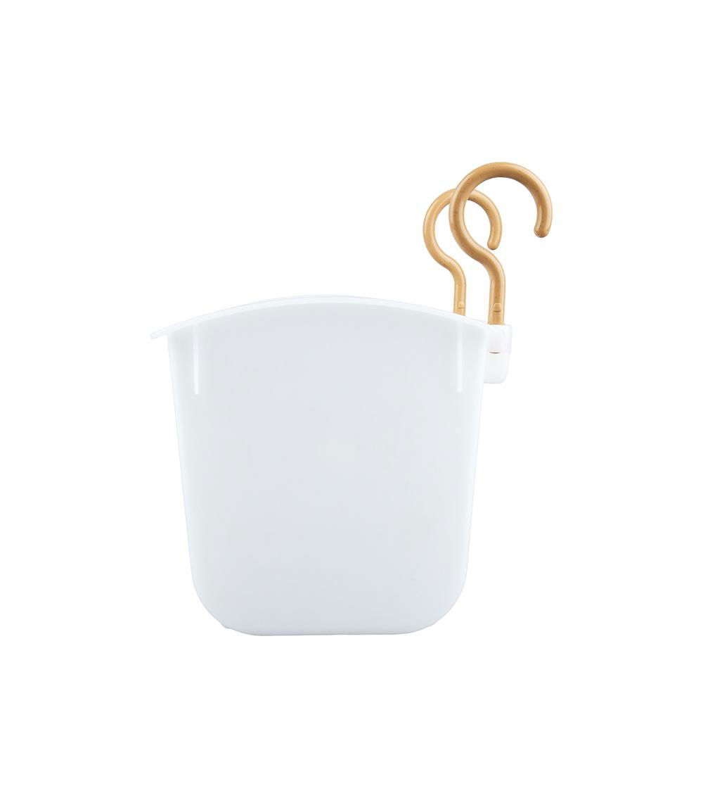 Wide Hanging Basket, White