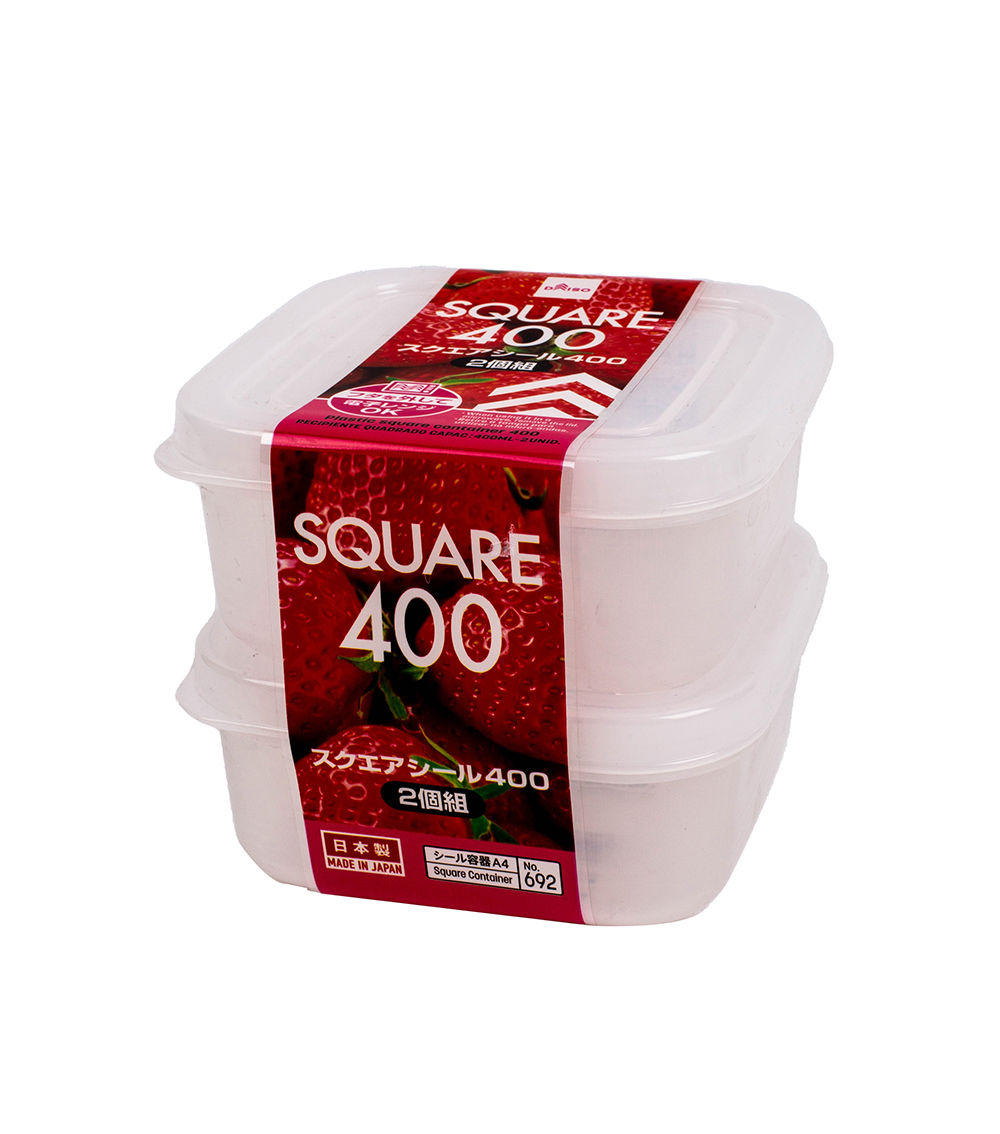 Square 400ml Food Storage Container – 2pcs
