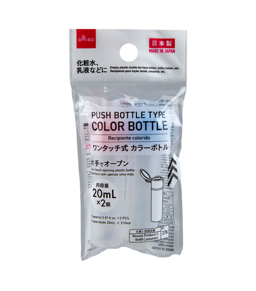 Colored One-Touch Bottle – Pink & Yellow ( 20ml - 2 Pieces)
