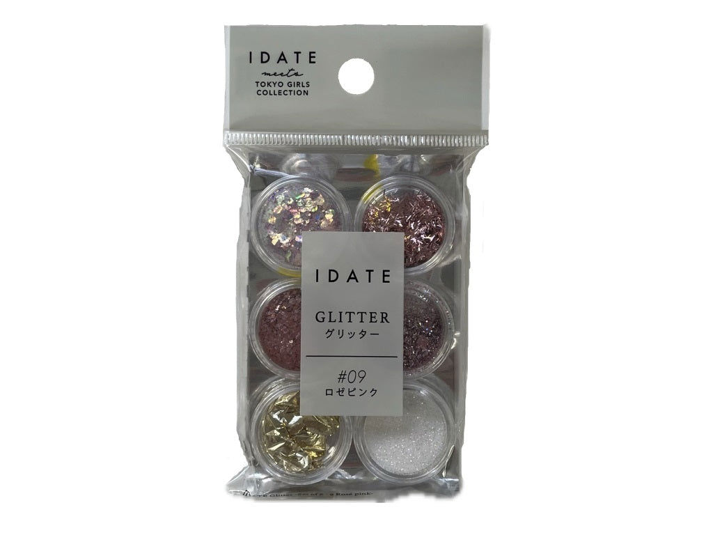 IDATE Glitter Set – 6-Piece Assorted – #09 Rose Pink