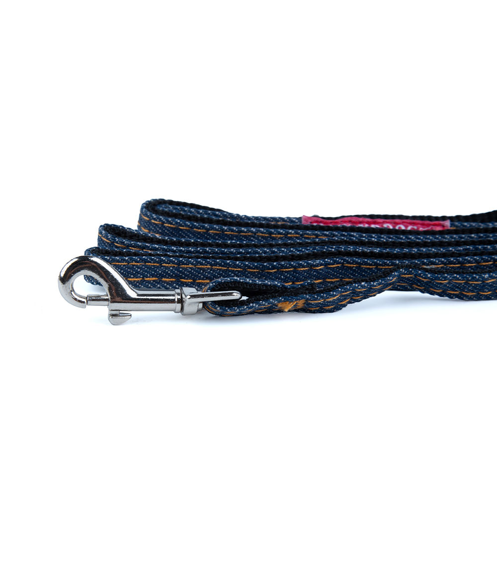 Small Dog Leash Denim Blue – Durable Pet Walking Lead