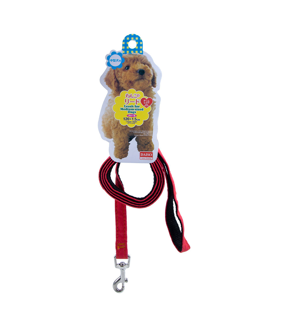 Medium Dog Leash Denim Red – Strong Durable Walking Lead