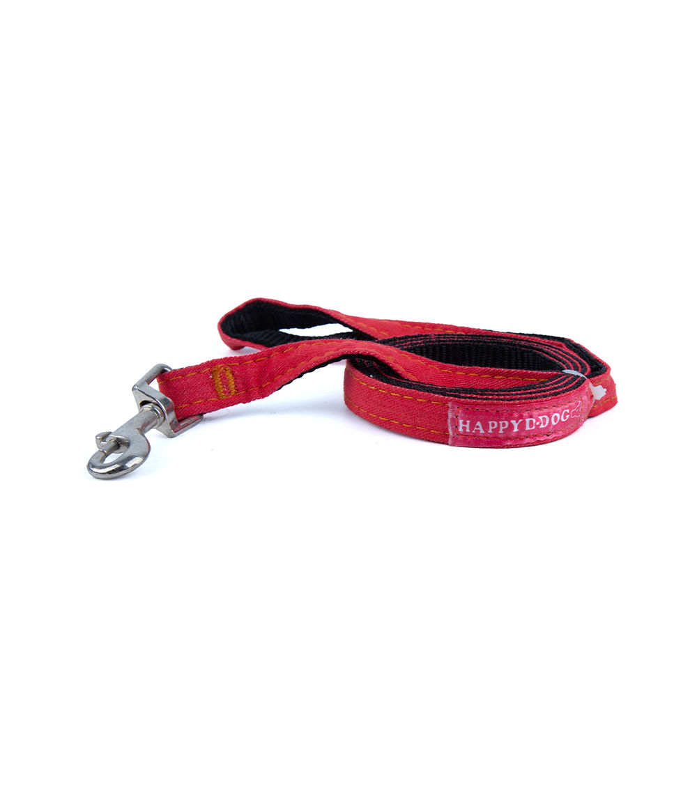 Medium Dog Leash Denim Red – Strong Durable Walking Lead