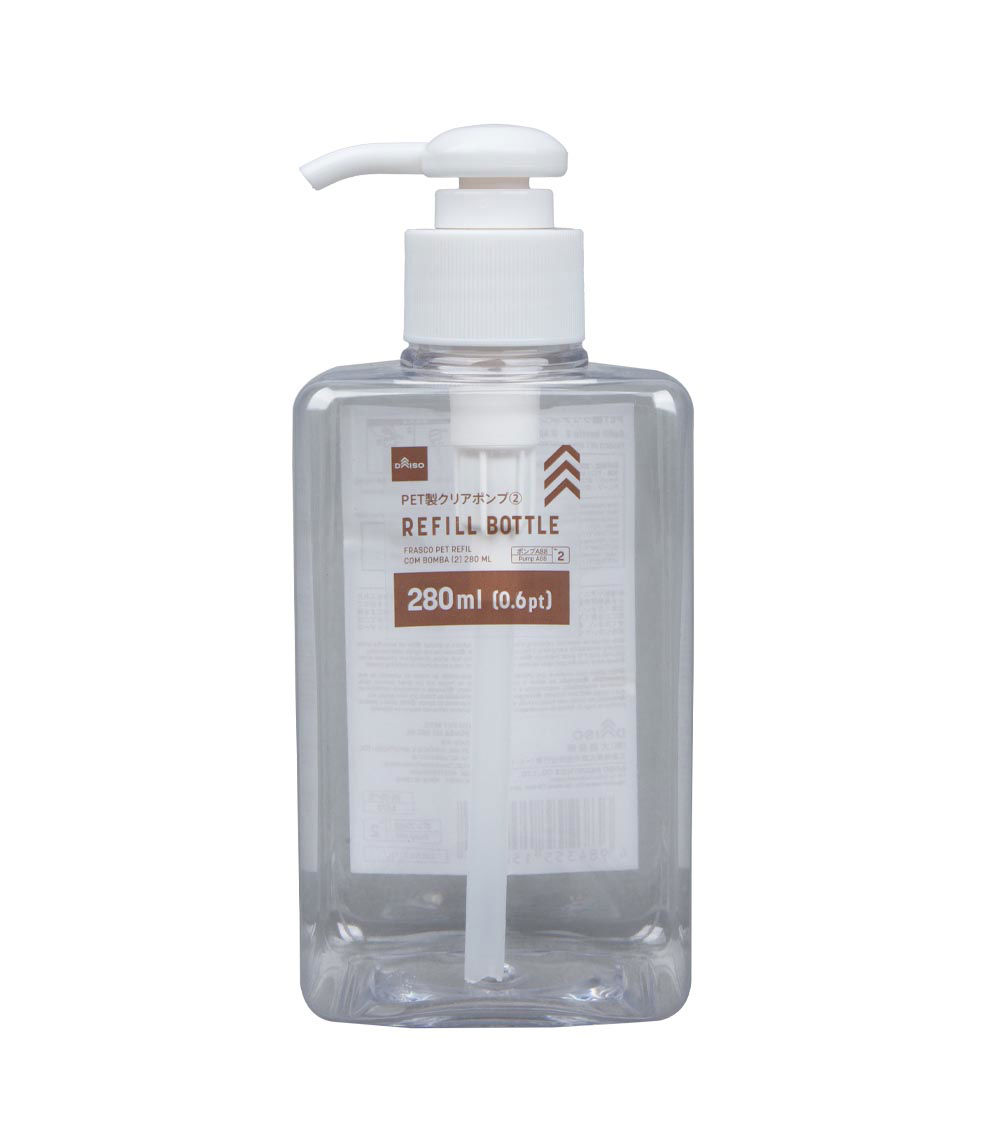 Pump Type Refill Bottle, Clear (1pc) - 280ml
