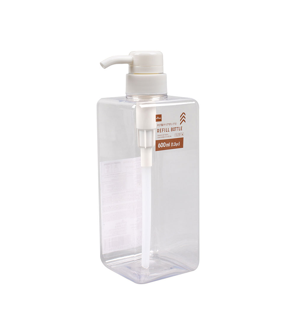 600 ml Refill Bottle With Pump, Clear