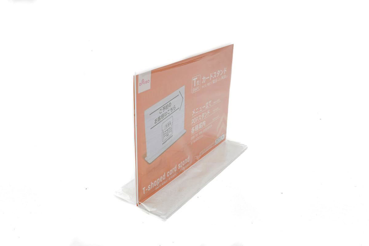 T-Shaped Card Stand, Clear (10.5x14.8cm)