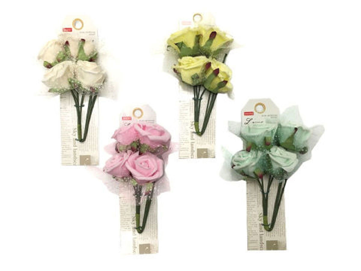 Lame Rose Pick 4 Flowers Bouquet, Assorted (1 pc)