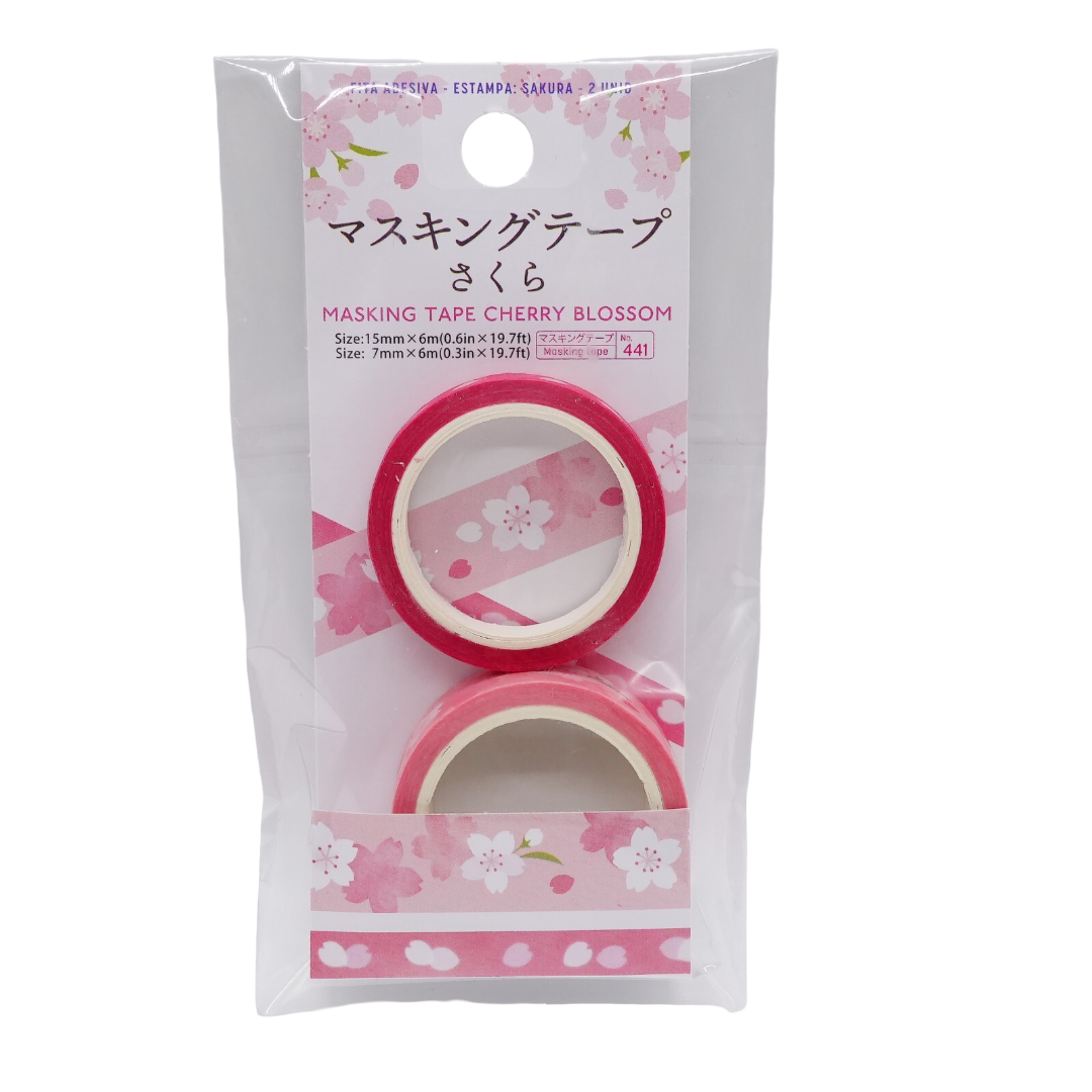 Cherry Blossom Masking Tape Set, Pink (2 pcs)