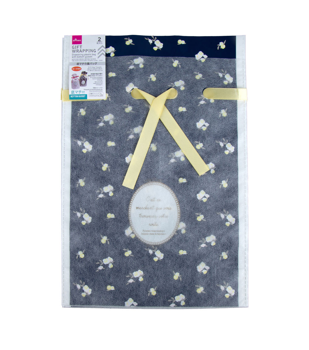 Drawstring Bags with Bottom Gusset Set of 2, Assorted (1 pc)