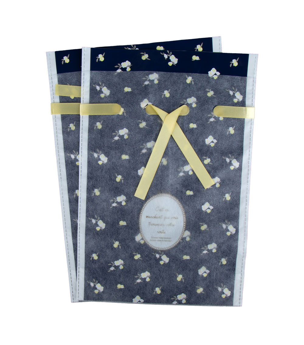 Drawstring Bags with Bottom Gusset Set of 2, Assorted (1 pc)