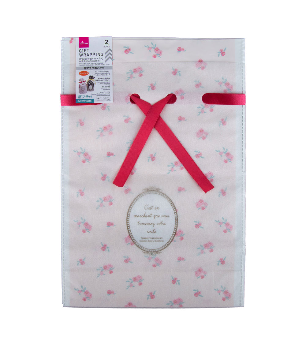 Drawstring Bags with Bottom Gusset Set of 2, Assorted (1 pc)