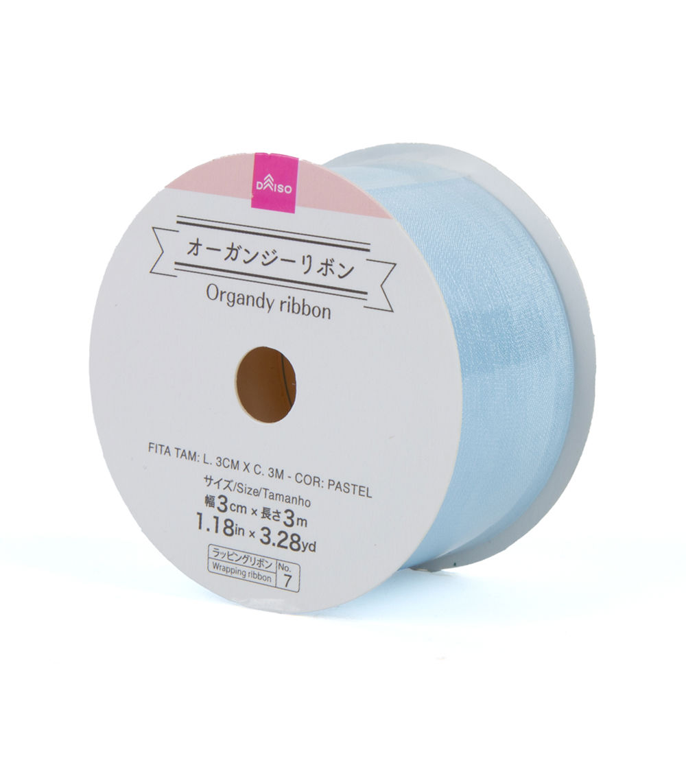 Pastel Organza Ribbon, Assorted (1 pc) - 3cmx3m