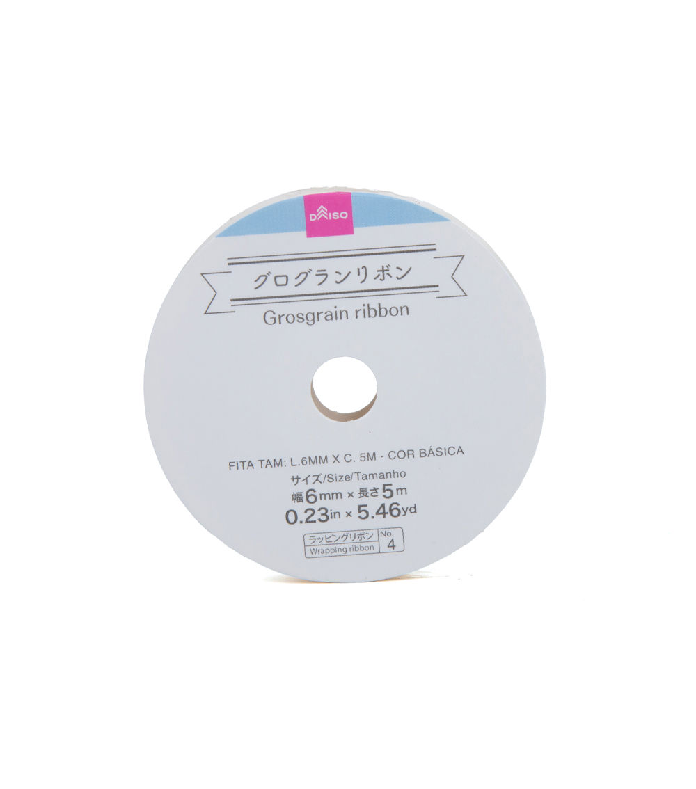 6 mm Grosgrain Ribbon (5 m Roll), Assorted (1 pc)