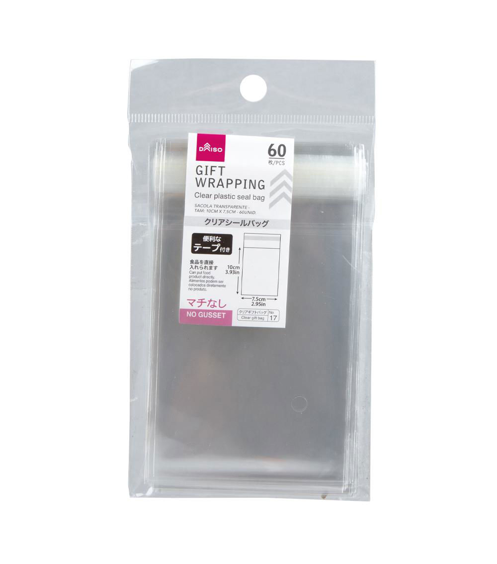 Plastic Seal Bags, Clear (60 pcs) - 10cmx7.5cm