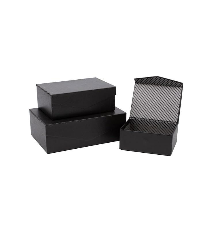Rectangular Paper Box with Lid, Black