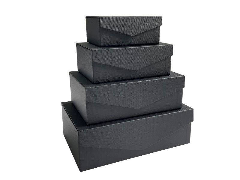 Rectangular Paper Box with Lid -Matte Black