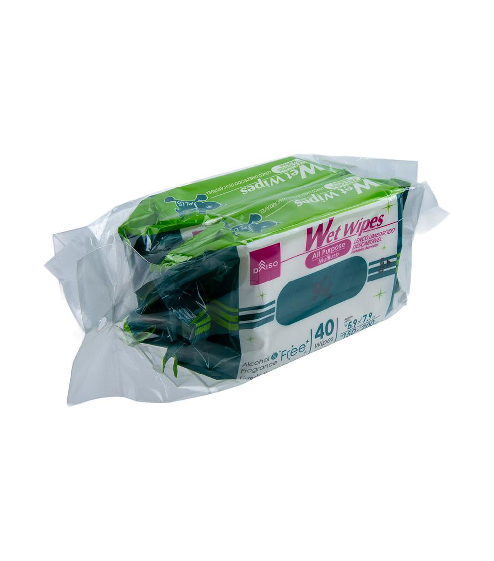 Wet Wipes, Green & White (2 Bags) - 40 Wipes Each