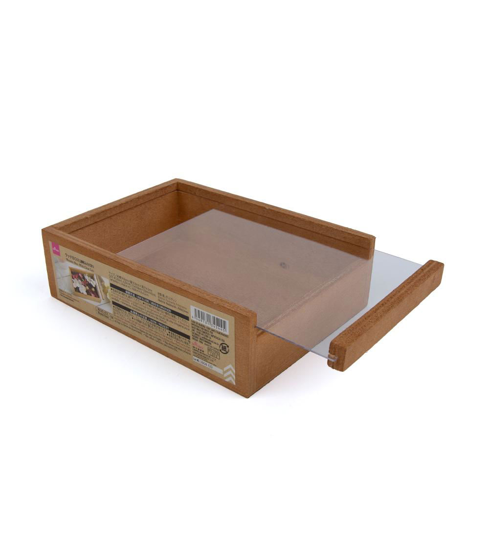 Wooden Storage Boxes with Clear Lids, Assorted (1 pc) - 31cm