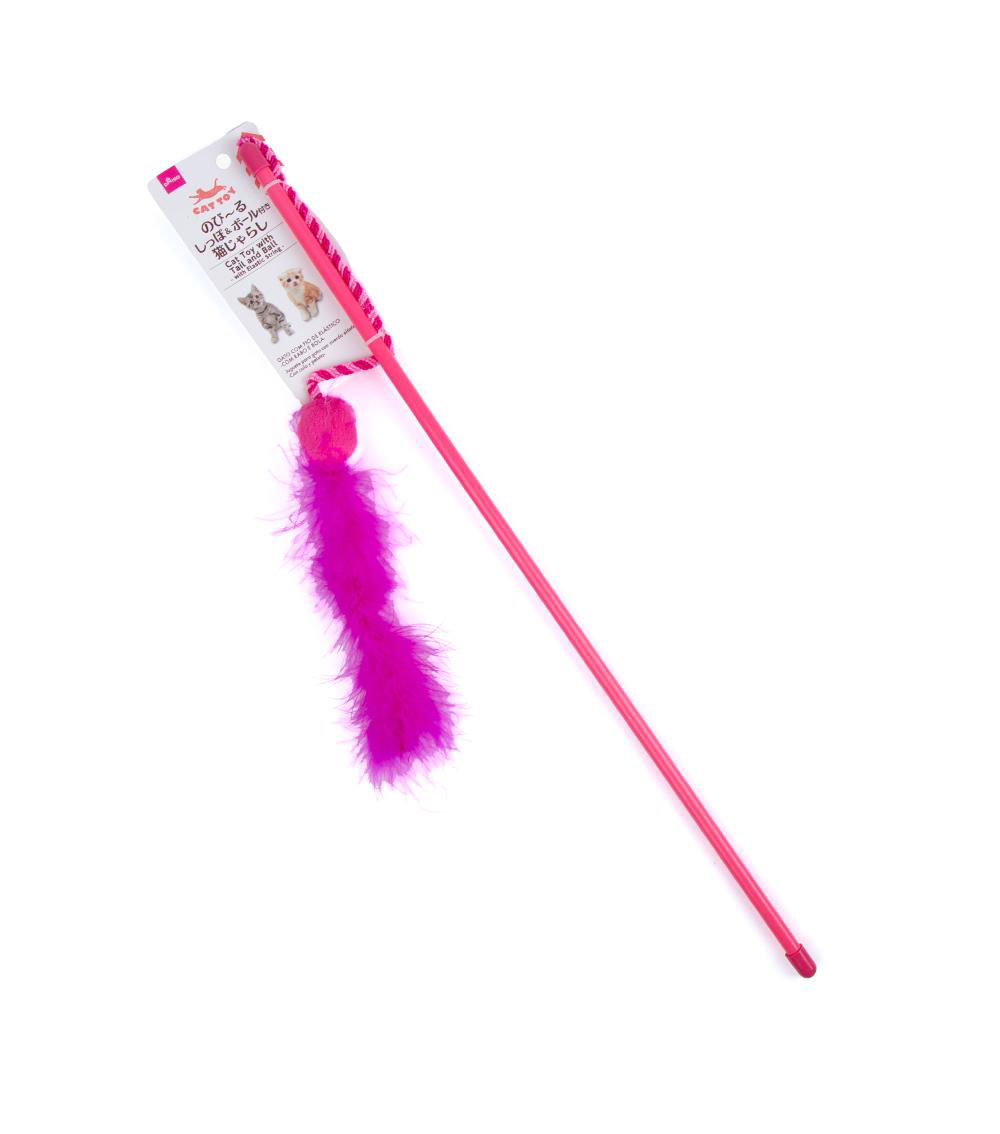 Cat toy with tail and ball