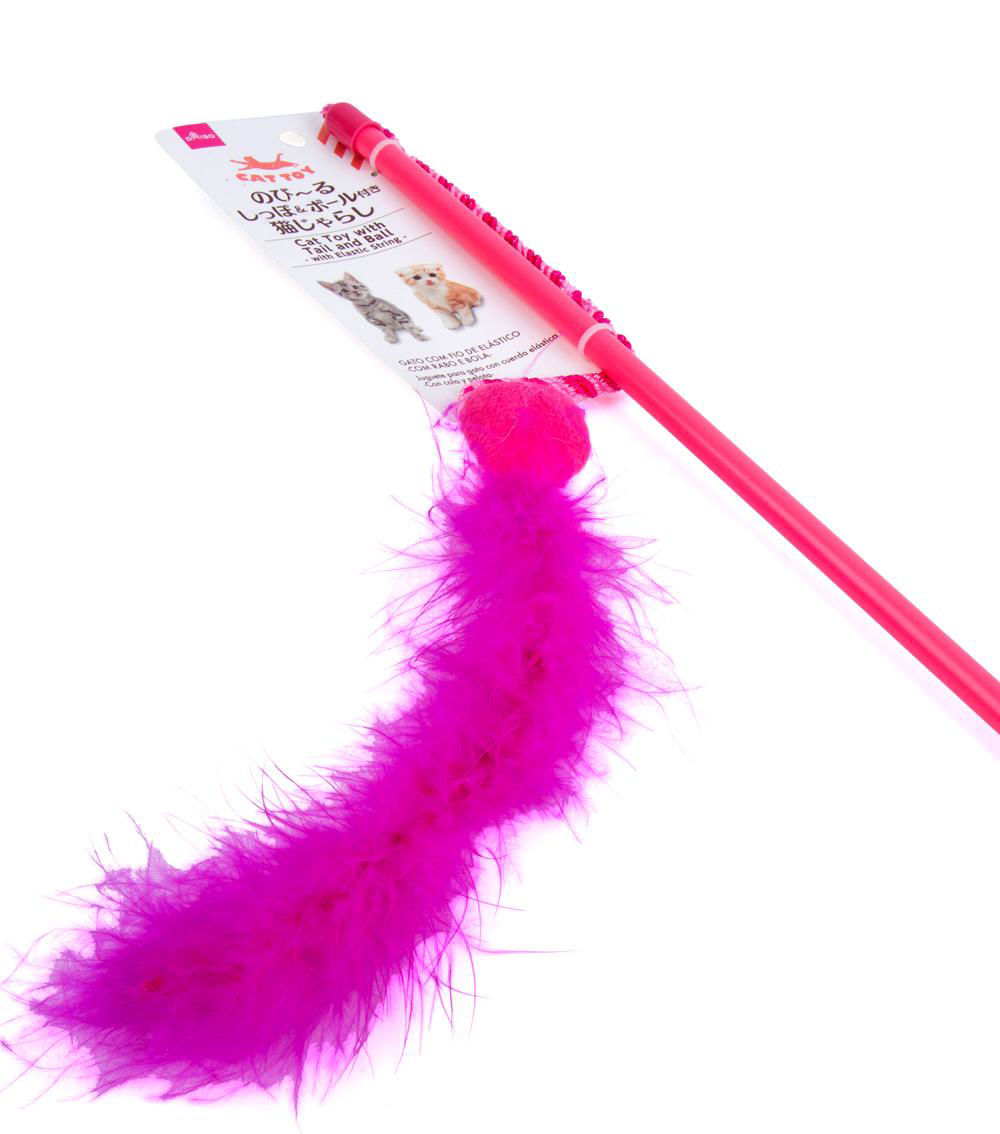 Cat toy with tail and ball