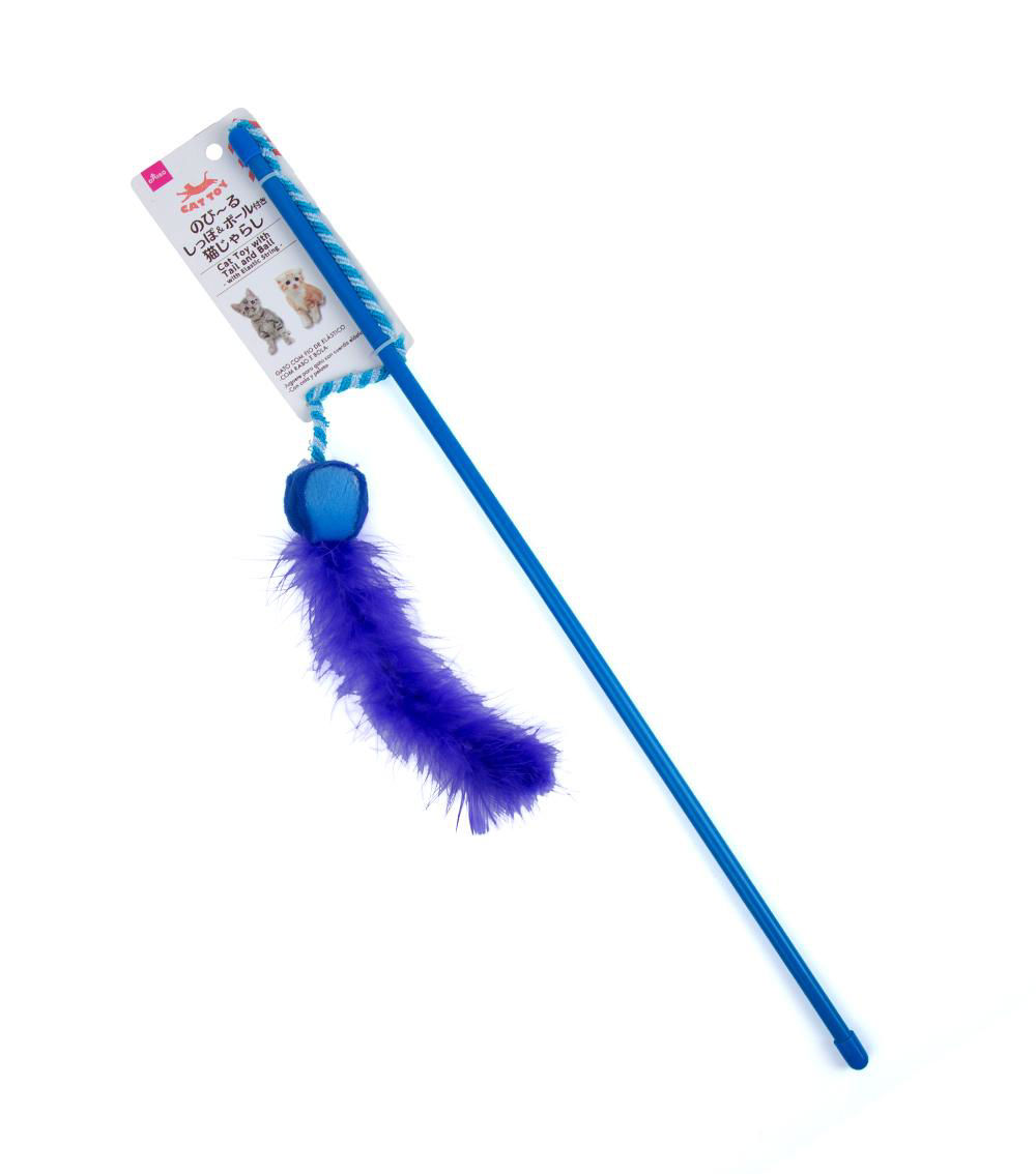 Cat toy with tail and ball