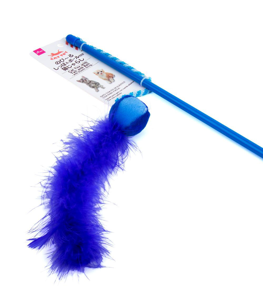 Cat toy with tail and ball