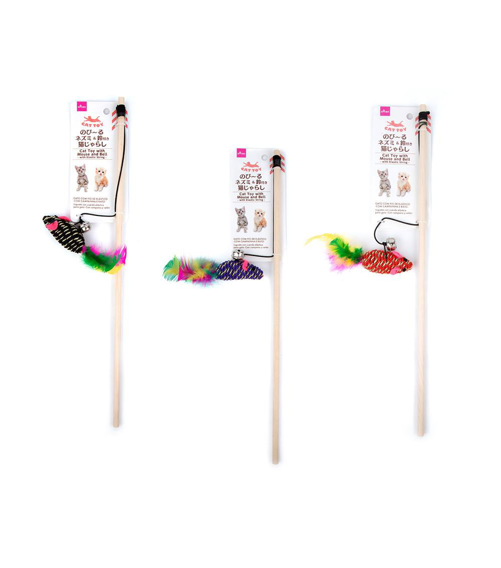 Cat toy with mouse and bell