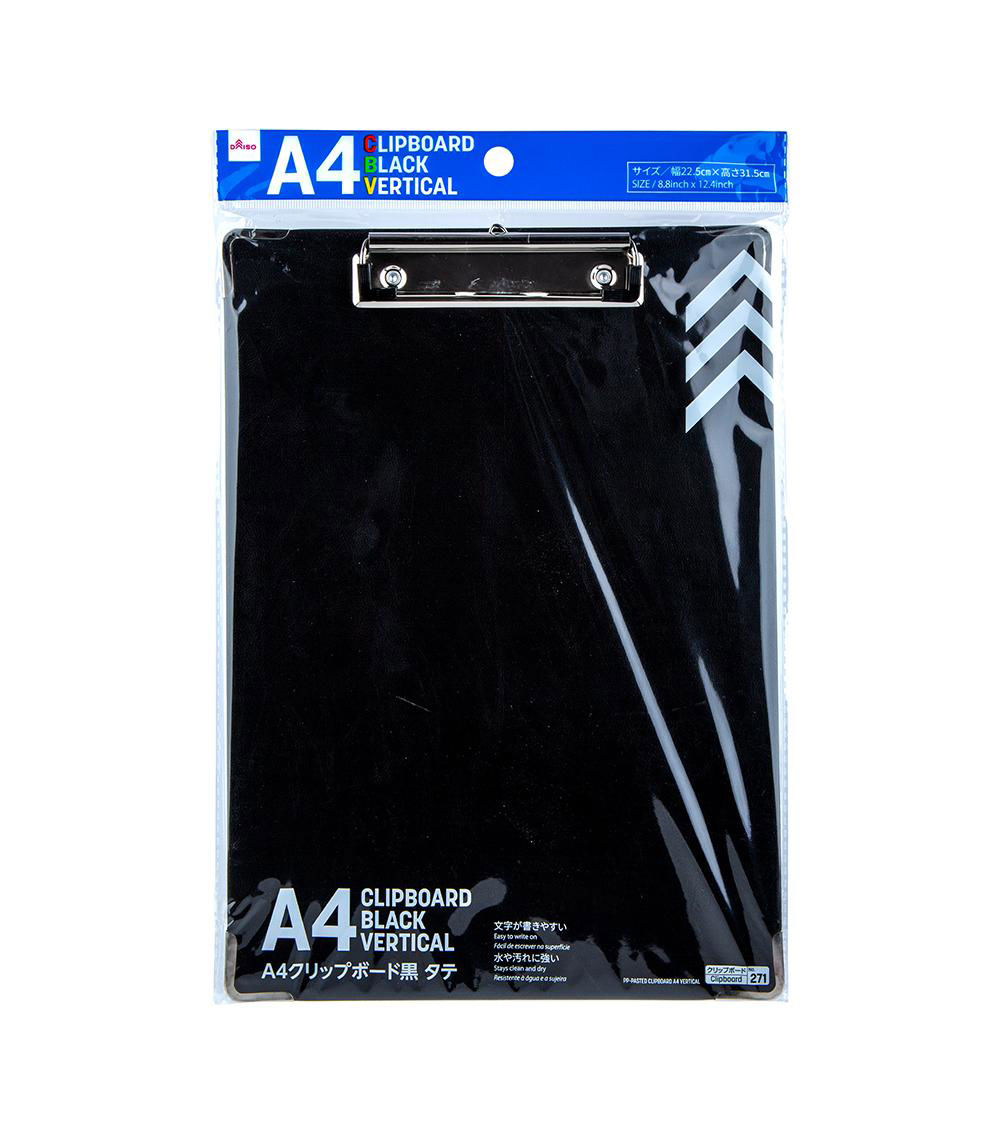 A4 Vertical Clip Board, Black