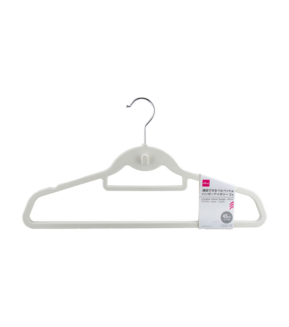 Interlocking Velvet Hangers, Ivory (Set of 2)