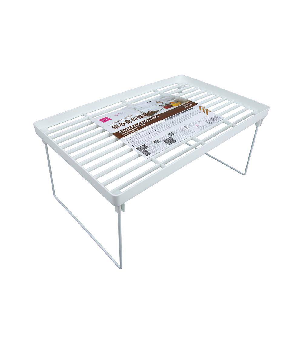 Stackable Shelving Unit, White (39cmx24cmx18cm)