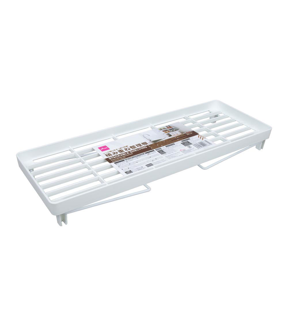 Stackable Shelving Unit, White (1 pc) - 39.5x14x15.5cm