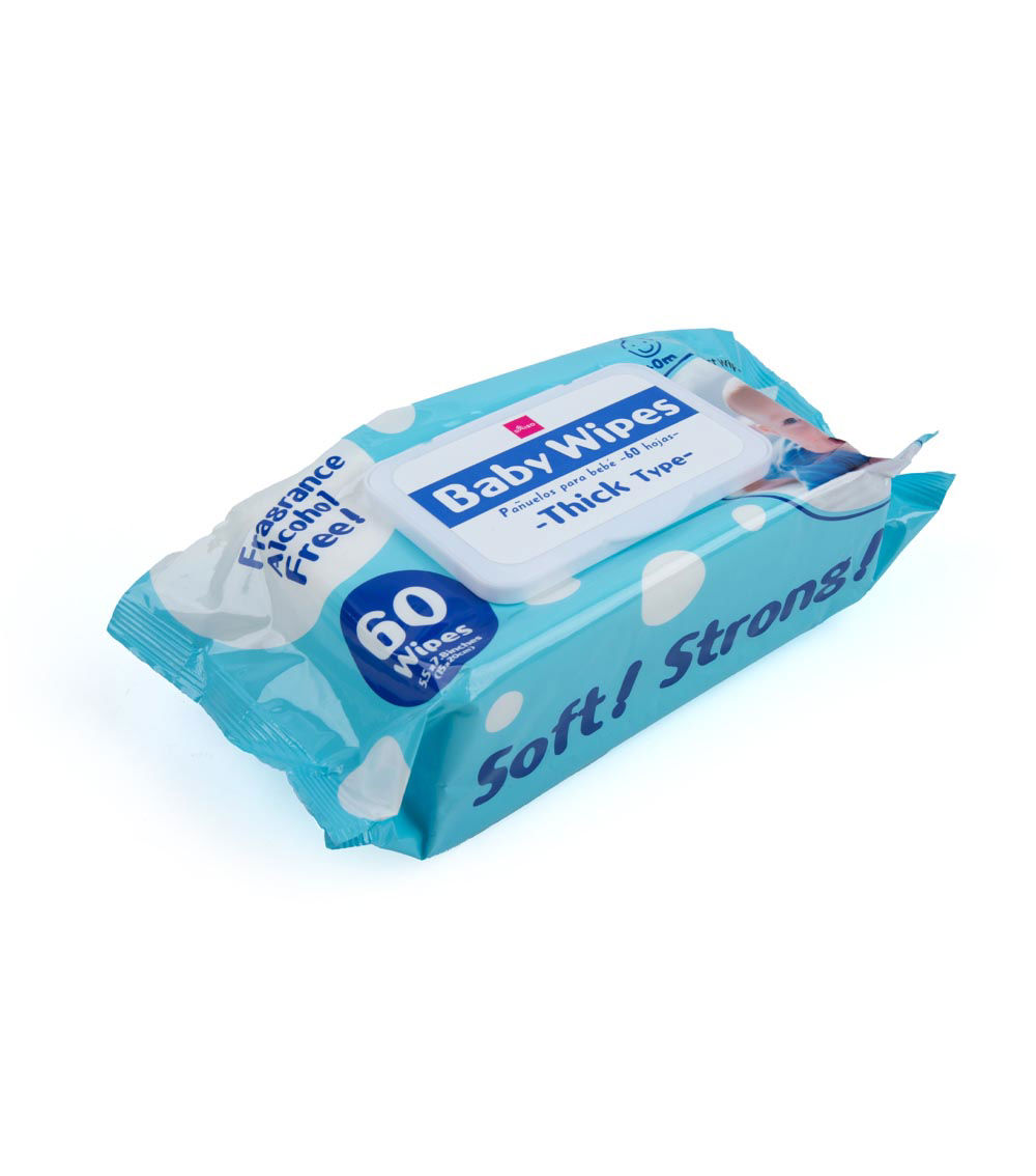 Baby Wipes, White (60 Sheets)