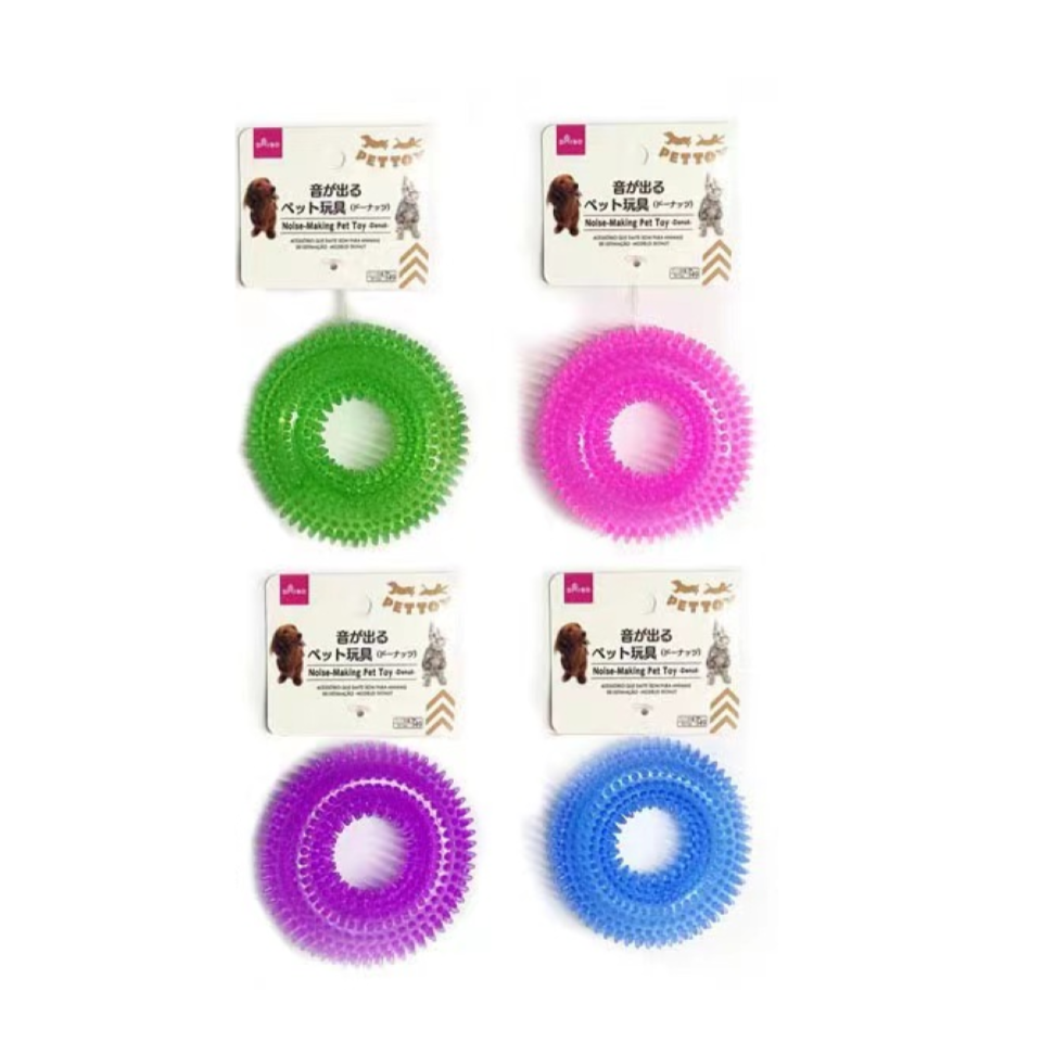 Noise Making Pet Toy - Donut, Assorted (1 Pc)