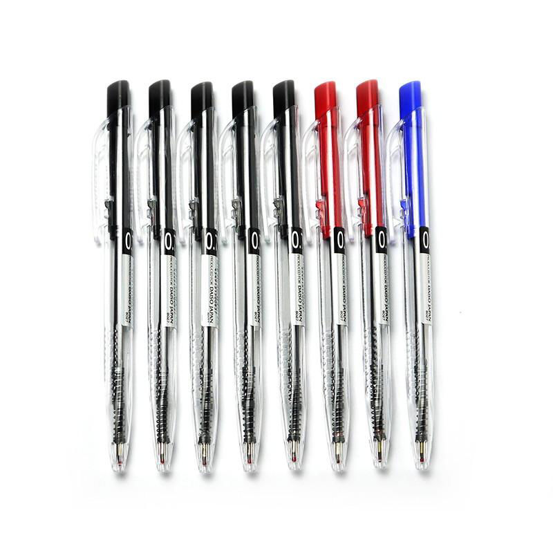 Triangle Clear Body Ballpoint Pen Set – 8 Pcs (0.7 mm)